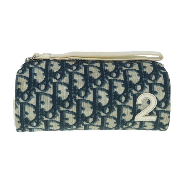 Christian Dior Trotter Canvas Pouch Blue Auth 63883 - Picture 2 of 16